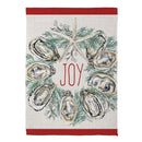 Joyful Oyster Wreath & Tree Front Back Suede Flag House