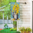 Forsythia Finch Watering Can Suede House Flag