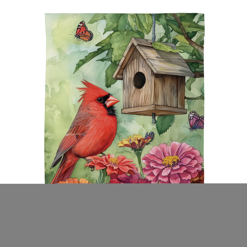 Spring Cardinal Time Suede Garden Flag
