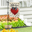 Hello Love Heart Suede Flag Garden