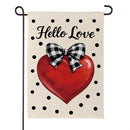 Hello Love Heart Suede Flag Garden