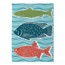 Wave Of Fish Suede Garden Flag