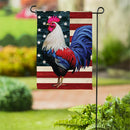 All American Rooster Suede Garden Flag