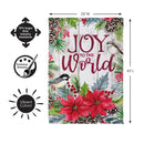 Joy To The World Floral Suede Flag House
