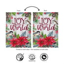 Joy To The World Floral Suede Flag House