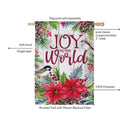 Joy To The World Floral Suede Flag House