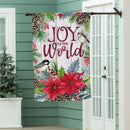 Joy To The World Floral Suede Flag House