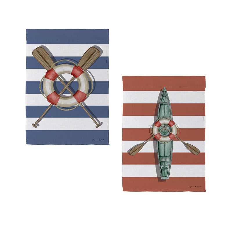 Oars & Canoe Front Back Suede House Flag