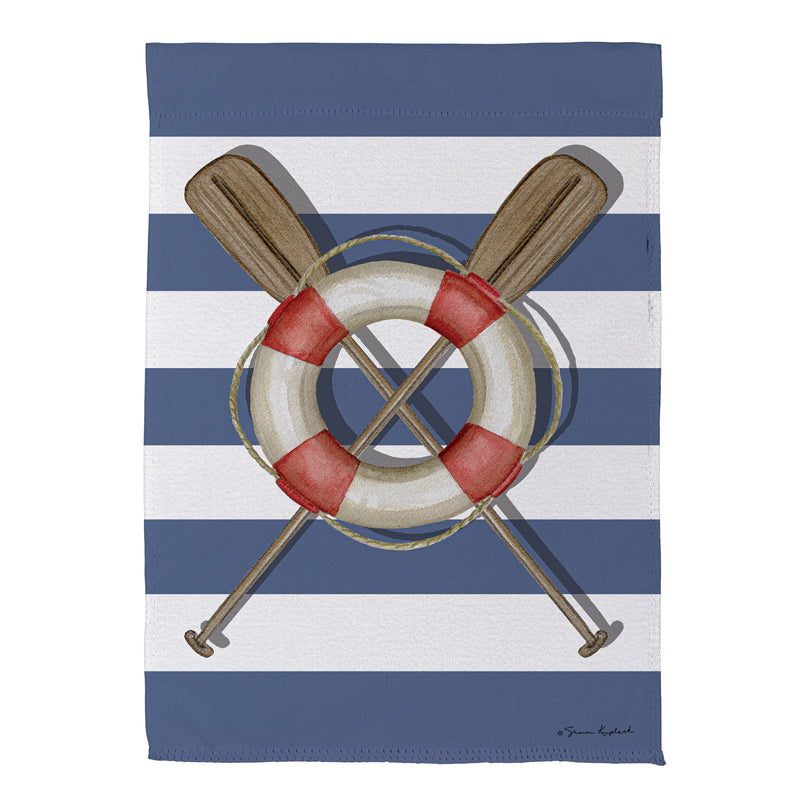 Oars & Canoe Front Back Suede House Flag