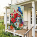 Watering Can Bird Suede Flag House