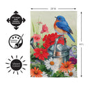Watering Can Bird Suede Flag House