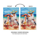 Seagull Beach Family Suede Garden Flag