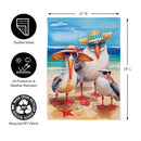 Seagull Beach Family Suede Garden Flag