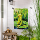 Frog Thinking Suede Flag Garden