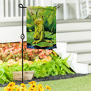 Frog Thinking Suede Flag Garden