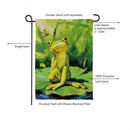 Frog Thinking Suede Flag Garden