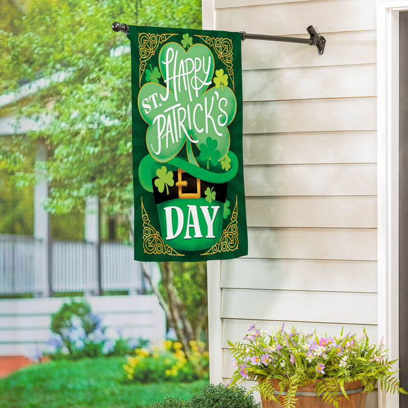 Happy St. Patrick's Day Suede House Flag