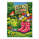 Life Began In A Garden Suede Flag Garden