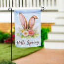Hello Spring Rabbit Ears Suede Garden Flag Garden