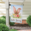 Hello Spring Rabbit Ears Suede Garden Flag Garden