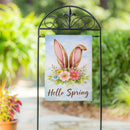 Hello Spring Rabbit Ears Suede Garden Flag Garden