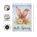 Hello Spring Rabbit Ears Suede Garden Flag Garden