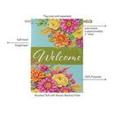 Vivid Floral Welcome Suede Flag House