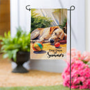 Dog Days Of Summer Suede Garden Flag