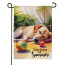 Dog Days Of Summer Suede Garden Flag