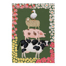 Hillside Pasture Stacked Animals Suede Flag House