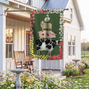 Hillside Pasture Stacked Animals Suede Flag House