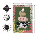Hillside Pasture Stacked Animals Suede Flag House