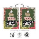 Hillside Pasture Stacked Animals Suede Flag House