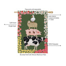 Hillside Pasture Stacked Animals Suede Flag House