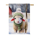 Holly Homestead Winter Lamb Suede Flag House
