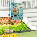 Birds & Bike Suede Flag Garden