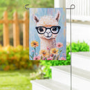 Floral Llama Suede Garden Flag