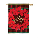 Plaid Joy Wreath Suede Flag House