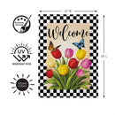 Tulip Garden Welcome Suede Flag Garden