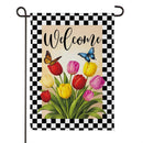 Tulip Garden Welcome Suede Flag Garden