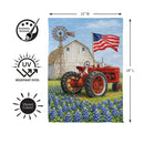 Homestead Tractor Suede Flag Garden
