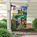 St. Patrick Dogs & Truck Suede Flag Garden