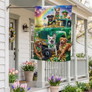 St. Patrick Dogs & Truck Suede Flag House