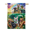 St. Patrick Dogs & Truck Suede Flag House