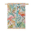 Palm Beach Flamingos Suede House Flag