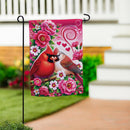 Cardinal Lovers Suede Garden Flag