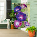 Vivid Morning Glories Suede House Flag