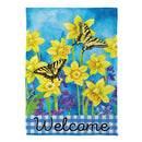 Swallowtail Daffodil Suede House Flag