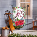 Joy To The World Floral Suede Flag Garden