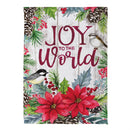 Joy To The World Floral Suede Flag Garden